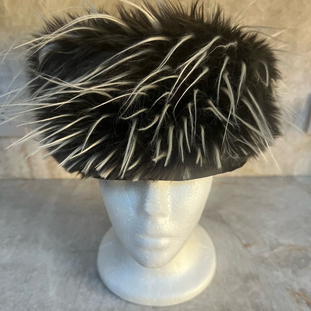 Black and Beige Hat